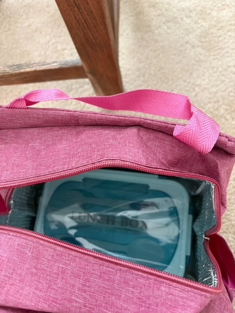 Brivilas Pink Mickey and Minnie Mouse, insulated lunch bag, and Blue Bento Box